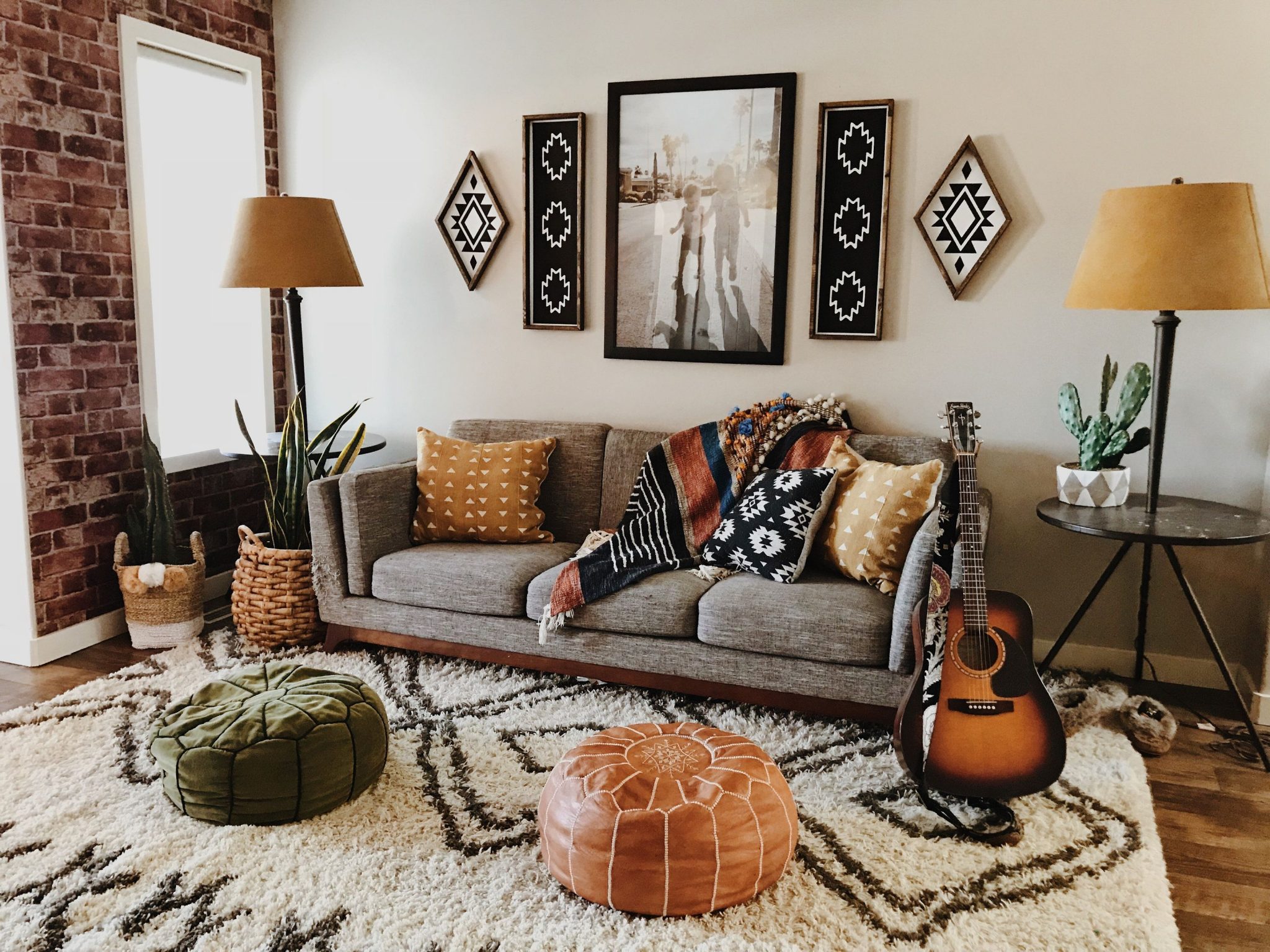 modern boho style living room